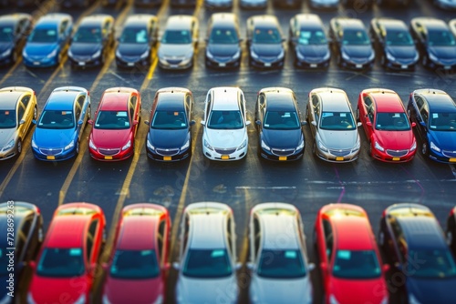 Parking Lot of Cars on a Sales Lot  photo
