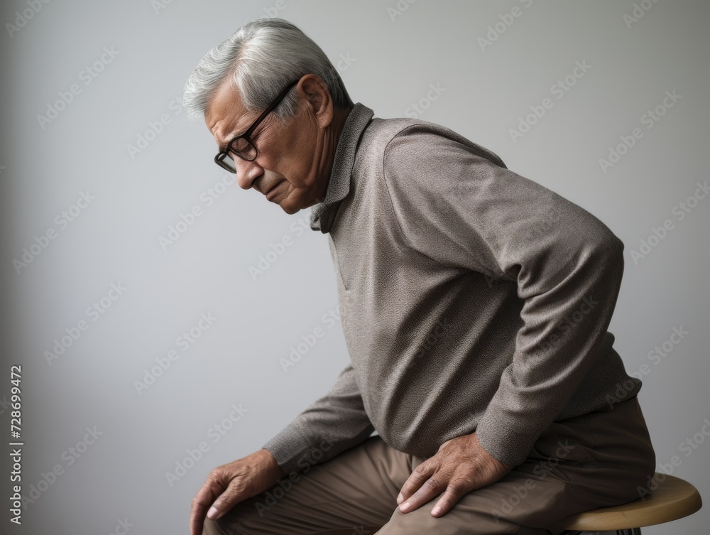 Senior man in contemplative mood possibly depicting healthcare or mental well-being Senior man in contemplative mood possibly depicting healthcare or mental well-being