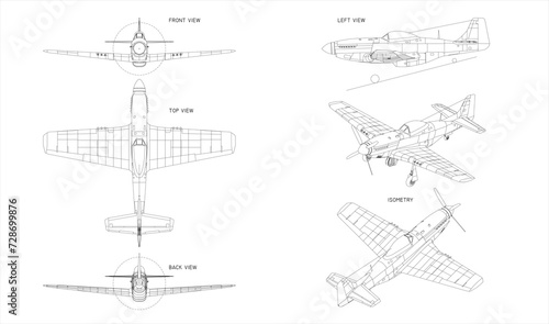 Foto American long-range, single-seat fighter and fighter-bomber used during World War II and the Korean War