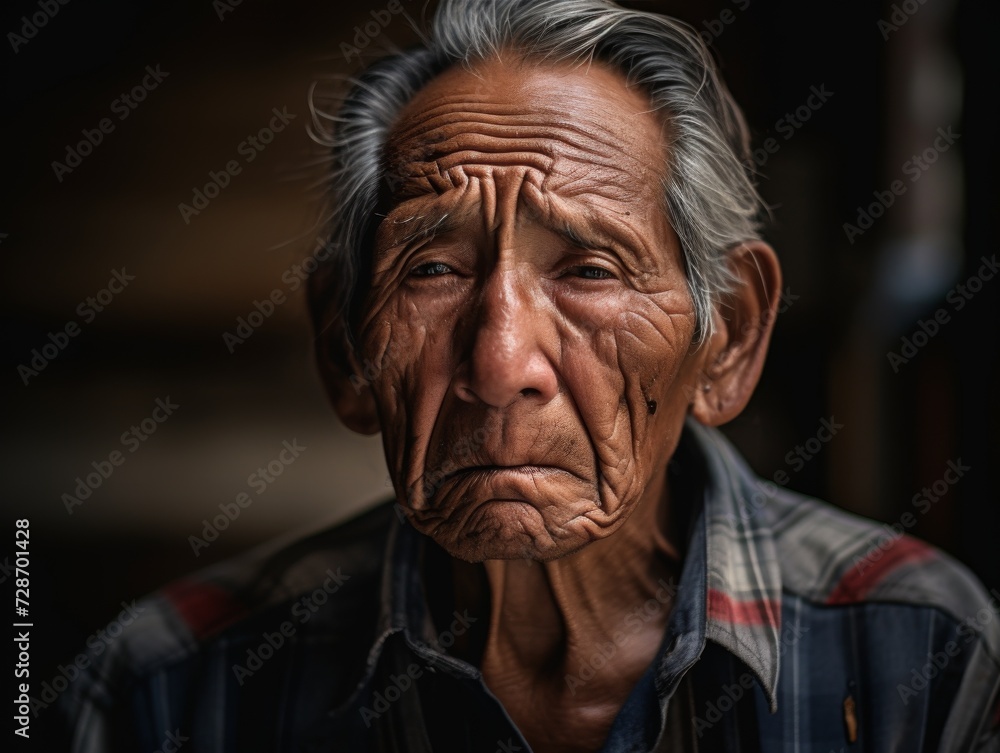 Portrait of an Elderly Man with Expressive Features
