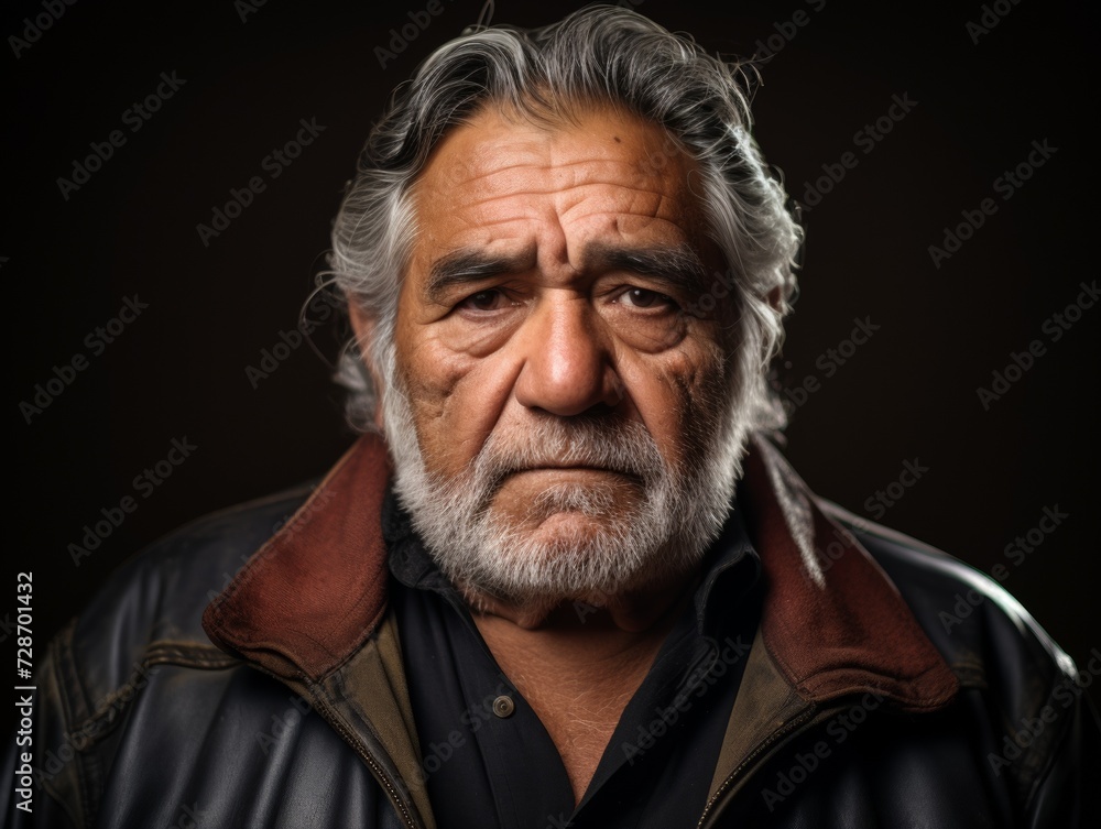 Obraz premium Portrait of an Elderly Man with Intense Gaze for Character Study or Acting Profile