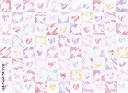 Fondo de corazones pintados con rotuladores de colores