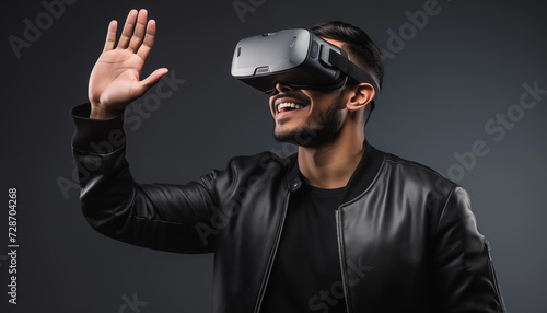 Man in VR glasses.