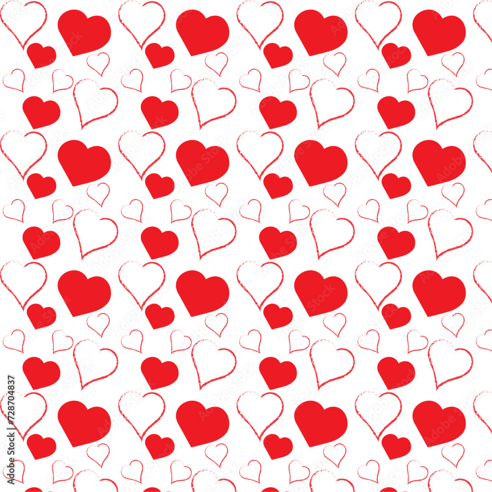 red heart pattern on white