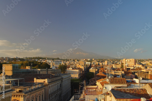 City at foot of Mount Etna. Catania, Sicily, Italy