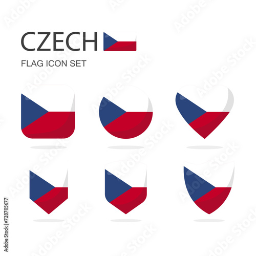 Czech 3d flag icons of 6 shapes all isolated on white background. Free Download Czech 3d flag icons of 6 shapes all isolated on white background. - GFXLoad