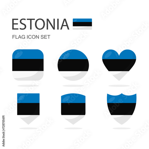 Free Download Estonia 3d flag icons of 6 shapes all isolated on white background. - GFXLoad
