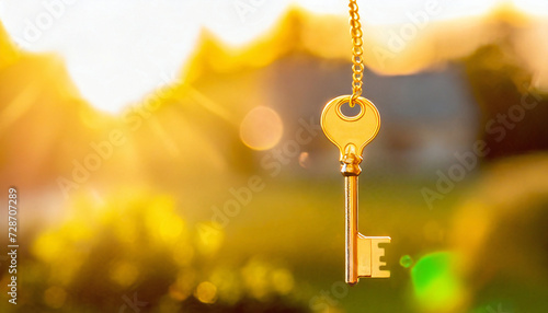 Soft focus on close up key for new home on blurred background. © SolaruS