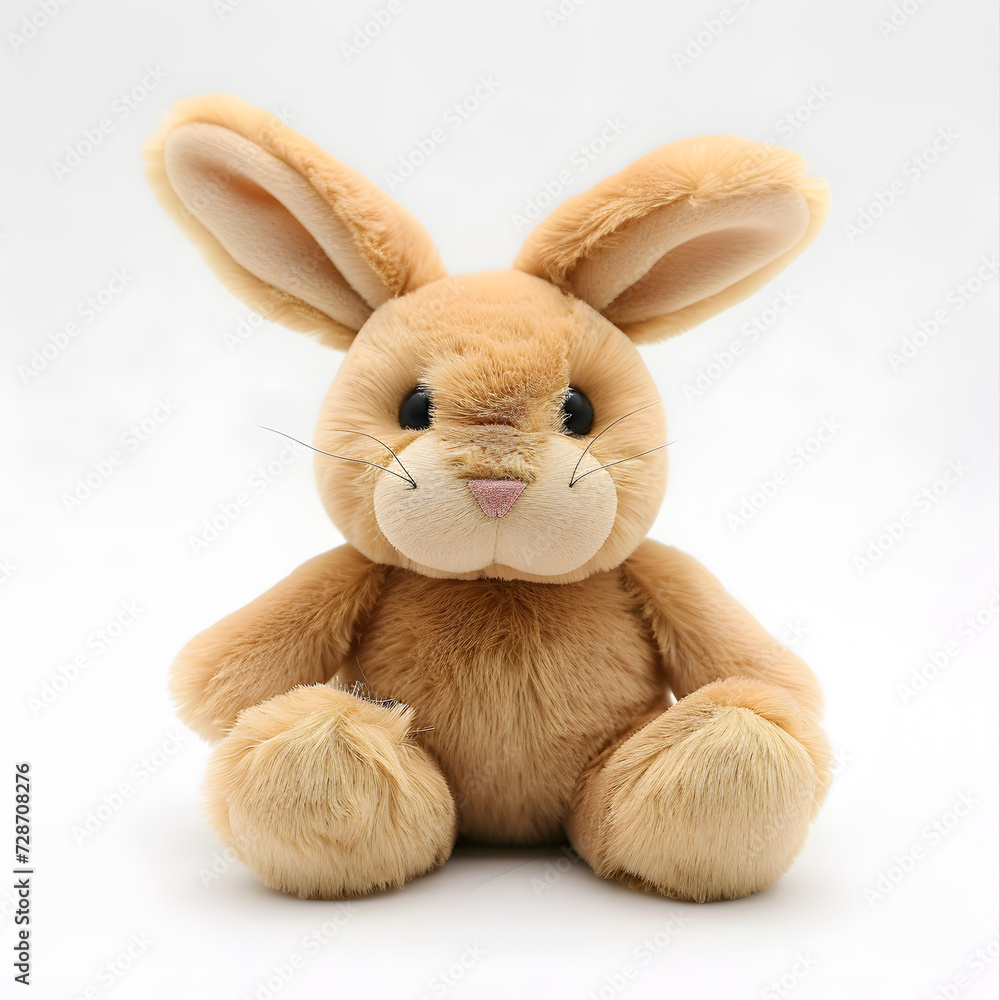 Obraz premium Cute Stuffed Bunny on White Background