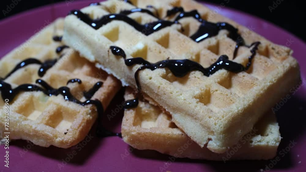 Waffle with Chocolate Sauce Waffle with Chocolate Sauce
