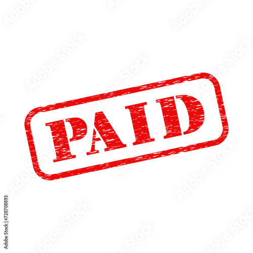 Red paid rubber stamp vector design