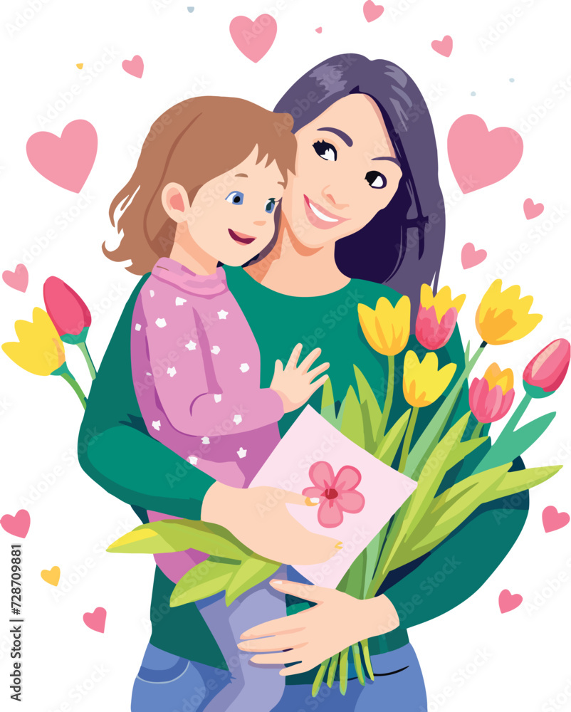 mother's day with baby in her arms- mother's day with baby in her arms-