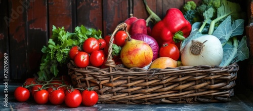 Basket containing a variety of fresh produce