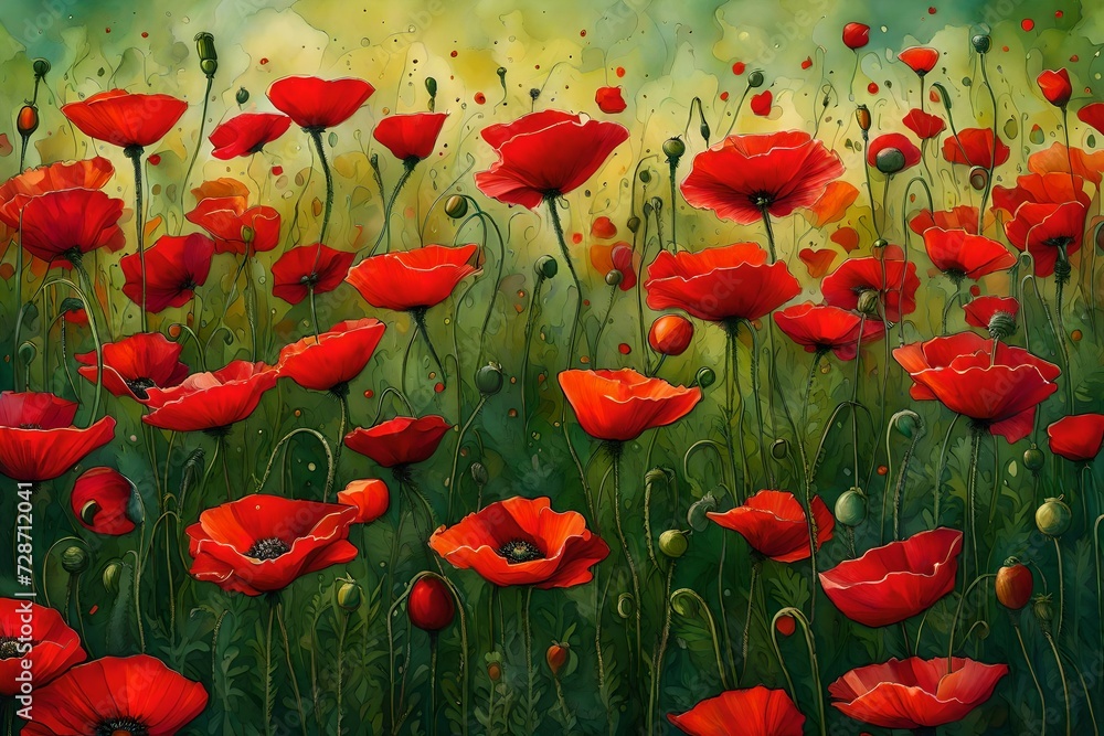 Fototapeta premium field of poppies
