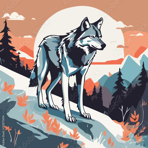 A wild wolf in nature
Immerse yourself in the untamed beauty of nature with this captivating image of a wild wolf in its natural habitat. This stunning depiction of wildlife showcases the strength photo