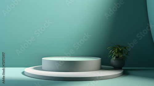 Potted Plant on White Pedestal  product presentations 