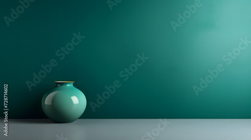 Green Vase in Front of Green Wall, product presentations 