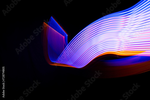 Technology background design elements. Blue neon lines. High quality photo