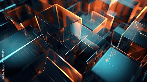 Fototapeta Naklejka Na Ścianę i Meble -  Digital 3D glass abstract background