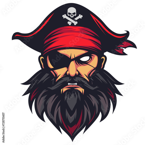 Esport vector logo pirate, icon, sticker, symbol, corsair, rover, buccaneer, filibuster