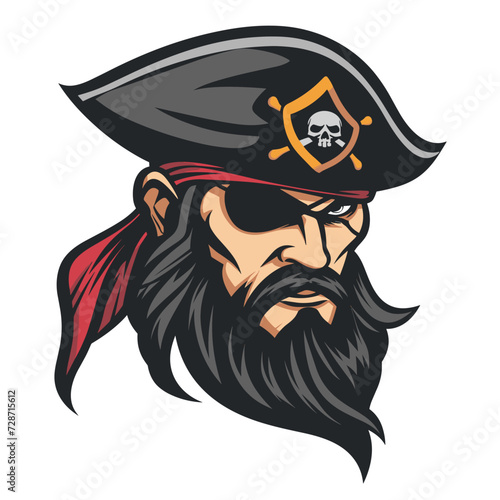 Esport vector logo pirate, icon, sticker, symbol, corsair, rover, buccaneer, filibuster