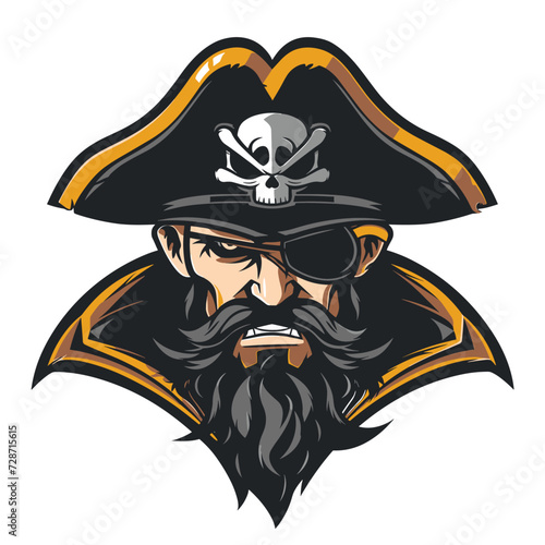 Esport vector logo pirate, icon, sticker, symbol, corsair, rover, buccaneer, filibuster