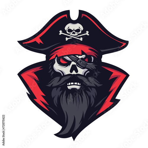 Esport vector logo pirate, icon, sticker, symbol, corsair, rover, buccaneer, filibuster