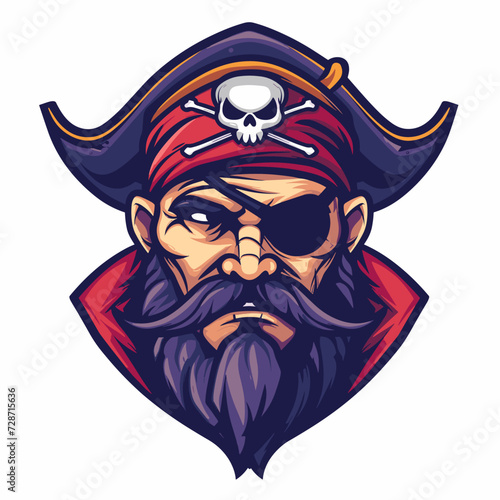 Esport vector logo pirate, icon, sticker, symbol, corsair, rover, buccaneer, filibuster