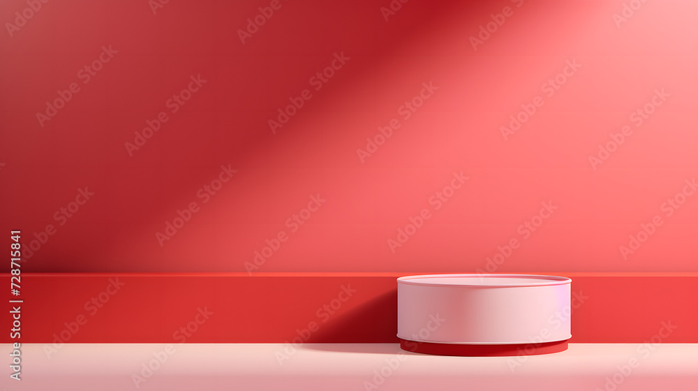 Red and White Room With White Object on the Floor, product presentations
Red and White Room With White Object on the Floor, product presentations