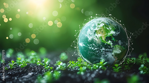 World environment and earth day concept with eco friendly environment Save the green planet For the future of our children green ETFs to invest in