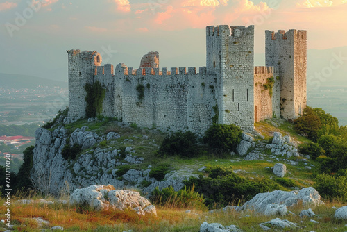 Middle ages european fortress, ruins