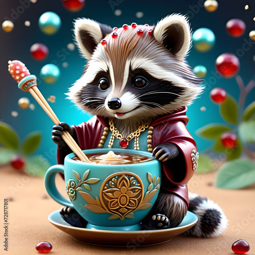 Let me paint a picture for you. Imagine a cute little baby raccoon, all endearing and fluffy, with its tiny paws and mischievous eyes. It's the kind of creature that instantly captures your heart. Now photo