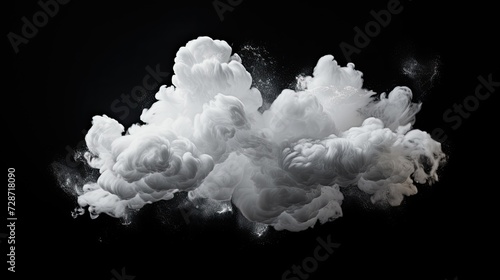 Cloud isolated on black background