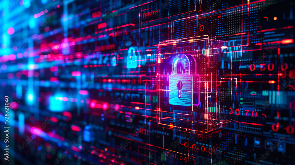 Obraz premium Guardians of the Virtual Realm: Cybersecurity Defense