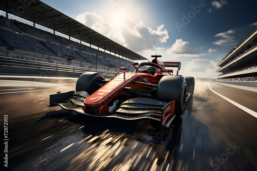 F1 on the track. Sport car racing formula one in race track