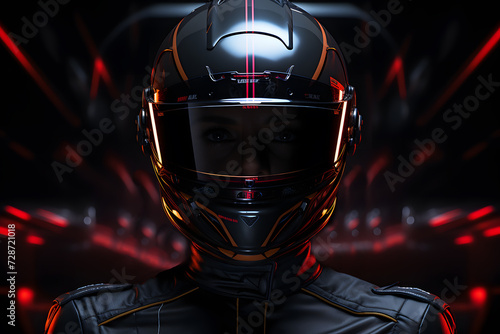 F1 pilot in the heart of his racing machine. The driver's focused gaze and the sleek lines of the F1 car merge to convey the intensity and precision of Formula 1 racing photo