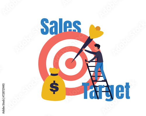 Customer attraction strategy vector illustration. Targeting advertising settings, sales growth, traffic conversions increasing revenue. Business analytics and marketing concept