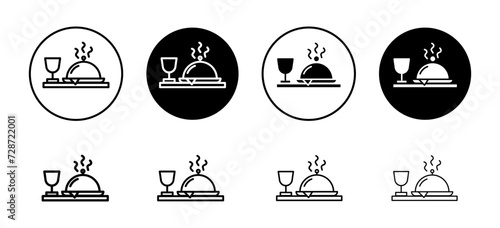 Tray of Food vector icon set collection. Tray of Food Outline flat Icon.
