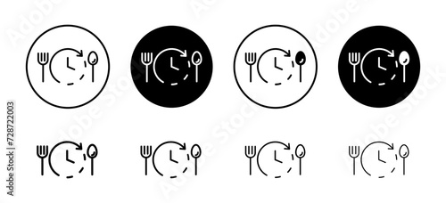Intermittent fasting vector icon set collection. Intermittent fasting Outline flat Icon. photo