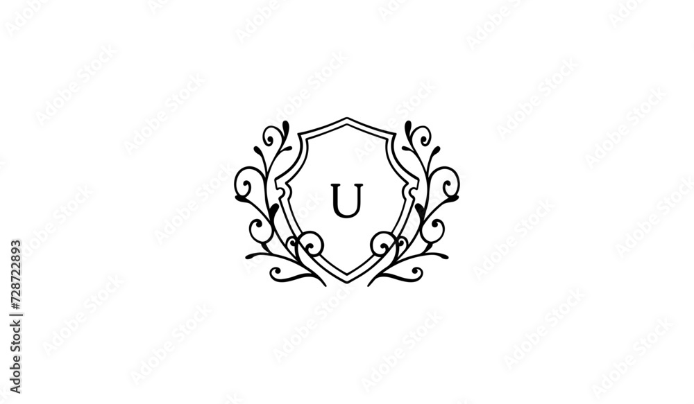 Luxury Alphabetical Silhouette of a Flower Logo Luxury Alphabetical Silhouette of a Flower Logo