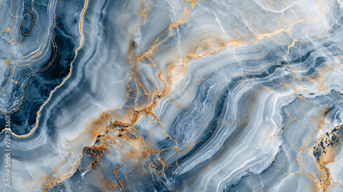 High resolution image of blue marble with intricate gold veins, perfect for luxurious background or design inspiration.