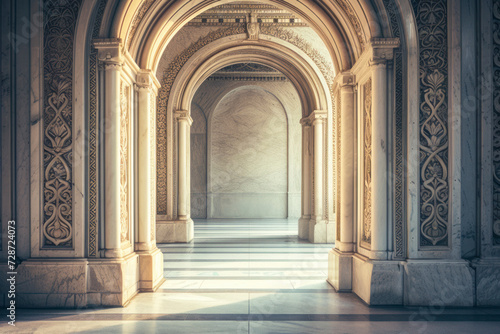 Classic archway entrance  an elegant architectural scene featuring a classic archway entrance with intricate details.