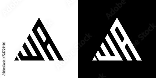 vector WA logo abstract combination of triangles