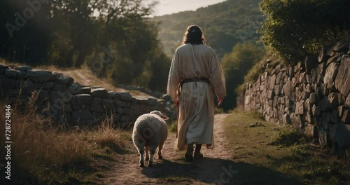 sheep follow jesus photo