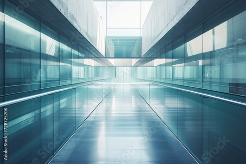 Glass bridge in a modern building, a captivating architectural scene showcasing a glass bridge connecting two structures.