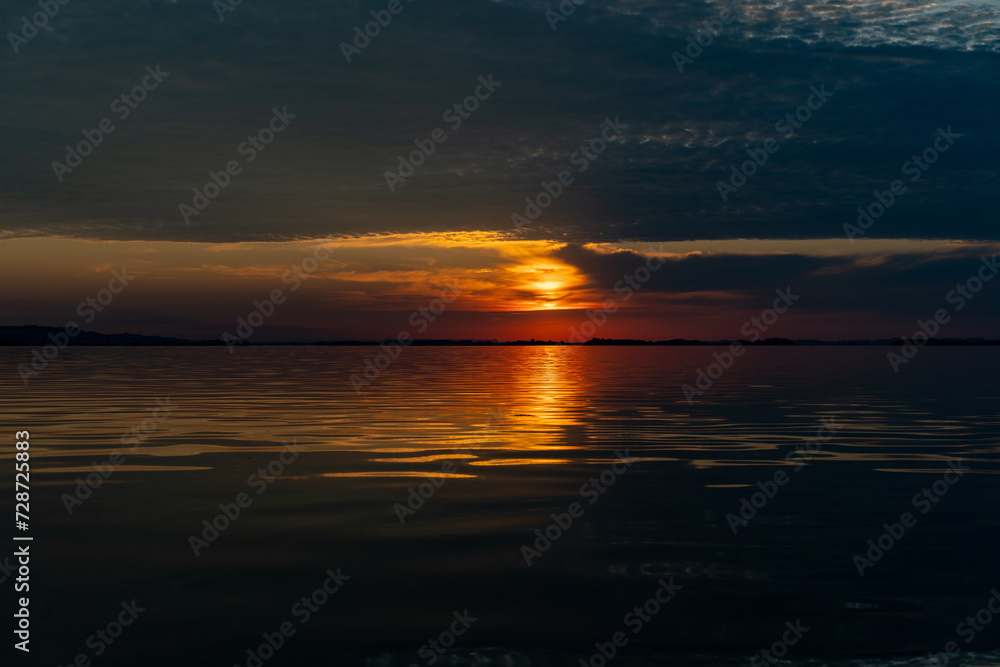 Fototapeta premium The Great Russian Volga River and its banks.