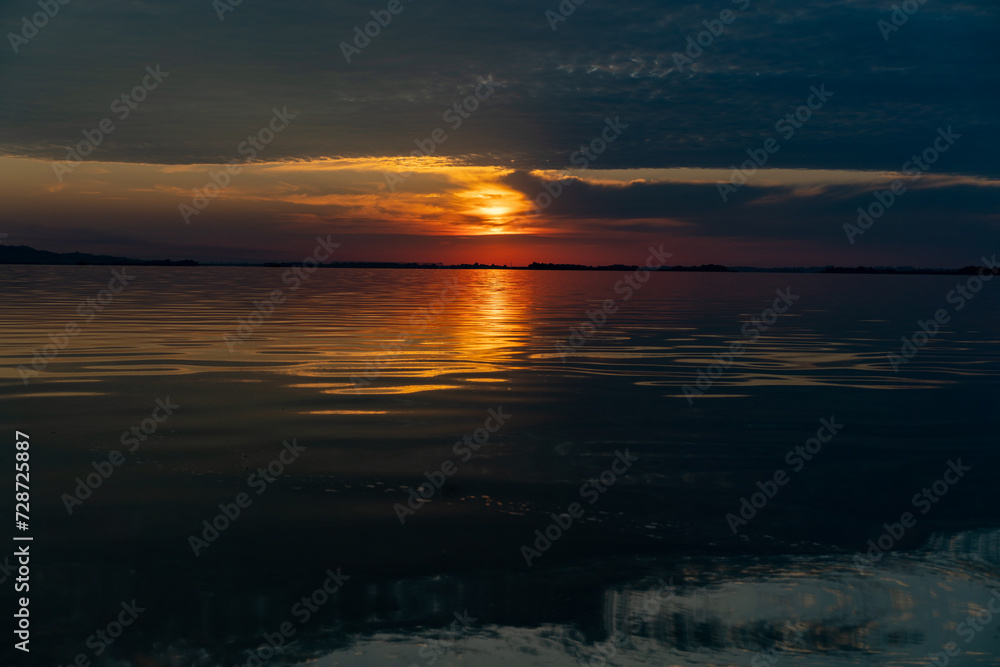 Fototapeta premium The Great Russian Volga River and its banks.