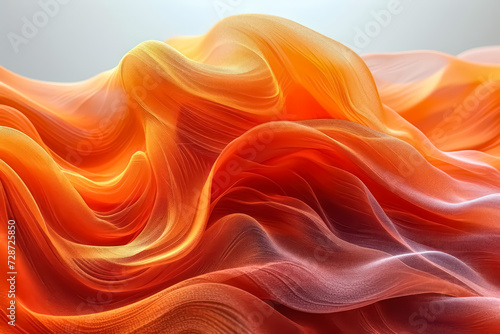 Wallpaper illustration white orange lines waves abstract pattern white black background Artificial Intelligence