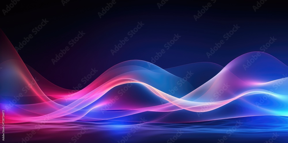 Fototapeta premium A captivating and dynamic wave of colorful light shining brightly against a stark black background.