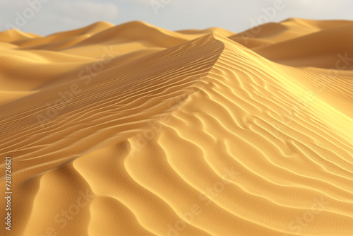 Desert landscape with dynamic sand dunes